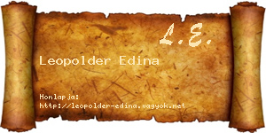 Leopolder Edina névjegykártya